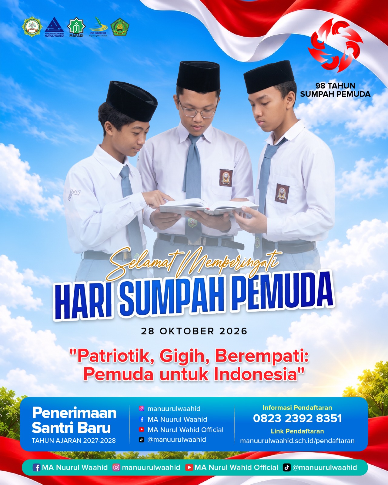 Hari Sumpah Pemuda 2026: Saatnya Santri Nurul Wahid Menjadi Generasi Qur’ani yang Berprestasi